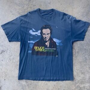 Bruce Springsteen 2009 Tour Shirt Mens XL Blue Working on a Dream Band Tee
